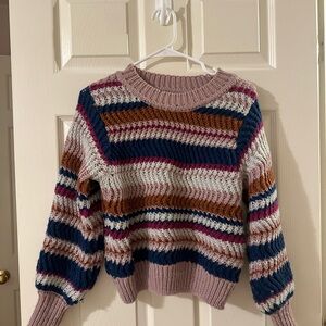 Colorful Striped Crew Neck Sweater